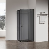 Душевой угол Veconi Rovigo RV-50B, 1200х800х1950, черный, стекло тонированное