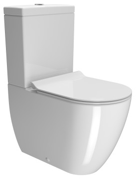 Унитаз напольный безободковый GSI PURA 8806F11 630 мм х 360 мм, Swirlflush, с креплением, цвет Белый глянцевый (старый артикул 880611)