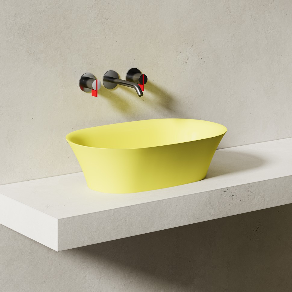 Раковина накладная MONA  покраска по RAL полностью 600х390х165 S-Stone Матовое