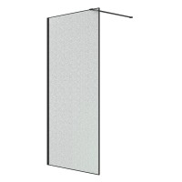 Душевая перегородка Niagara Nova NG-781-12BLACK (120х200) черный матовый,стекло эффект битого стекла,1 место