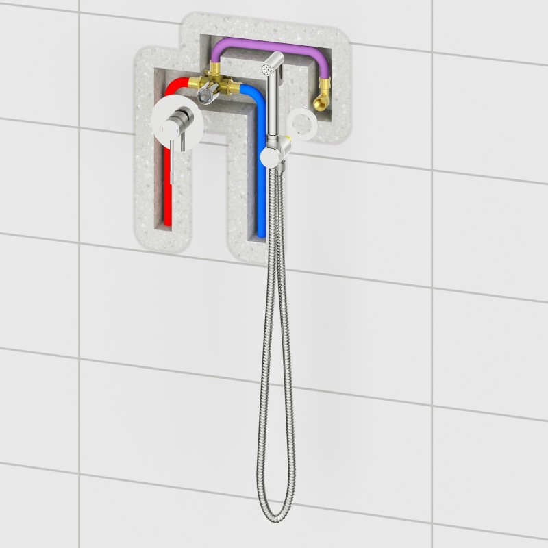 Смеситель встроенный с гигиеническим душем Timo Saona 2389/00SM хром