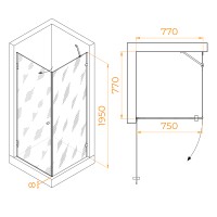 Душевой уголок RGW HO-034 (Прозрачное, 800x800)
