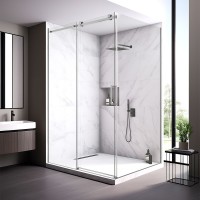 Душевой угол Veconi Rovigo RV-075, 1800х900х2000 хром, стекло прозрачное