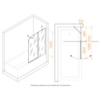 Шторка на ванну RGW SC-011B (Прозрачное, 1100)