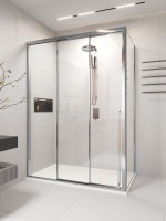 Душевой угол раздвижной Veconi Premium Prato 300 SP CH-L, 1100х1000x2000, хром, стекло прозрачное