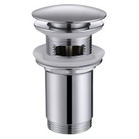 Донный клапан ABBER AF0010 с переливом, клик-клак, хром