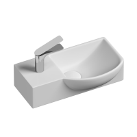 Умывальник подвесной прямоугольный с крепежом (чаша справа, отверстие под смеситель слева) Element 400x220x120мм