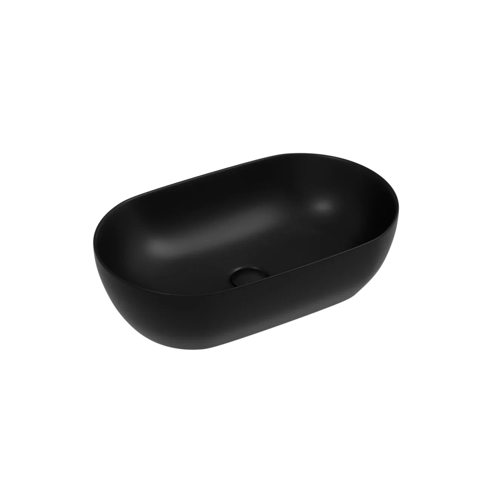 Раковина CERAMICANOVA Twist накладная овальной формы 500x300x140 черный матовый CN12001MB