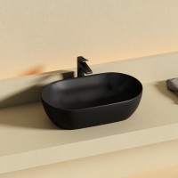 Раковина CERAMICANOVA Twist накладная овальной формы 500x300x140 черный матовый CN12001MB