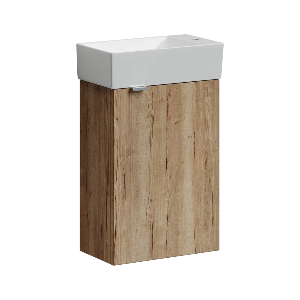 Тумба подвесная SANCOS Mini 355х205х500, с распашной дверцей, внутри 1 полка, дуб галифакс натуральный , арт.MN35EGR