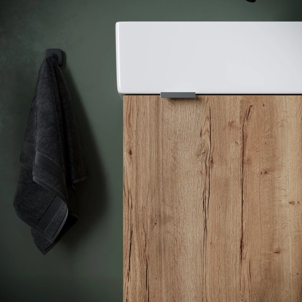 Тумба подвесная SANCOS Mini 355х205х500, с распашной дверцей, внутри 1 полка, дуб галифакс натуральный , арт.MN35EGR