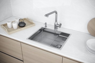 Смеситель для кухни URBAN, брашированная сталь, Ur213104-BS, Paulmark