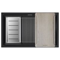Мойка LUMI-MULTI SINK 74 UNI, IT-GRANIT, LU-MULTI 74-BLM, черный, 740х450, Paulmark