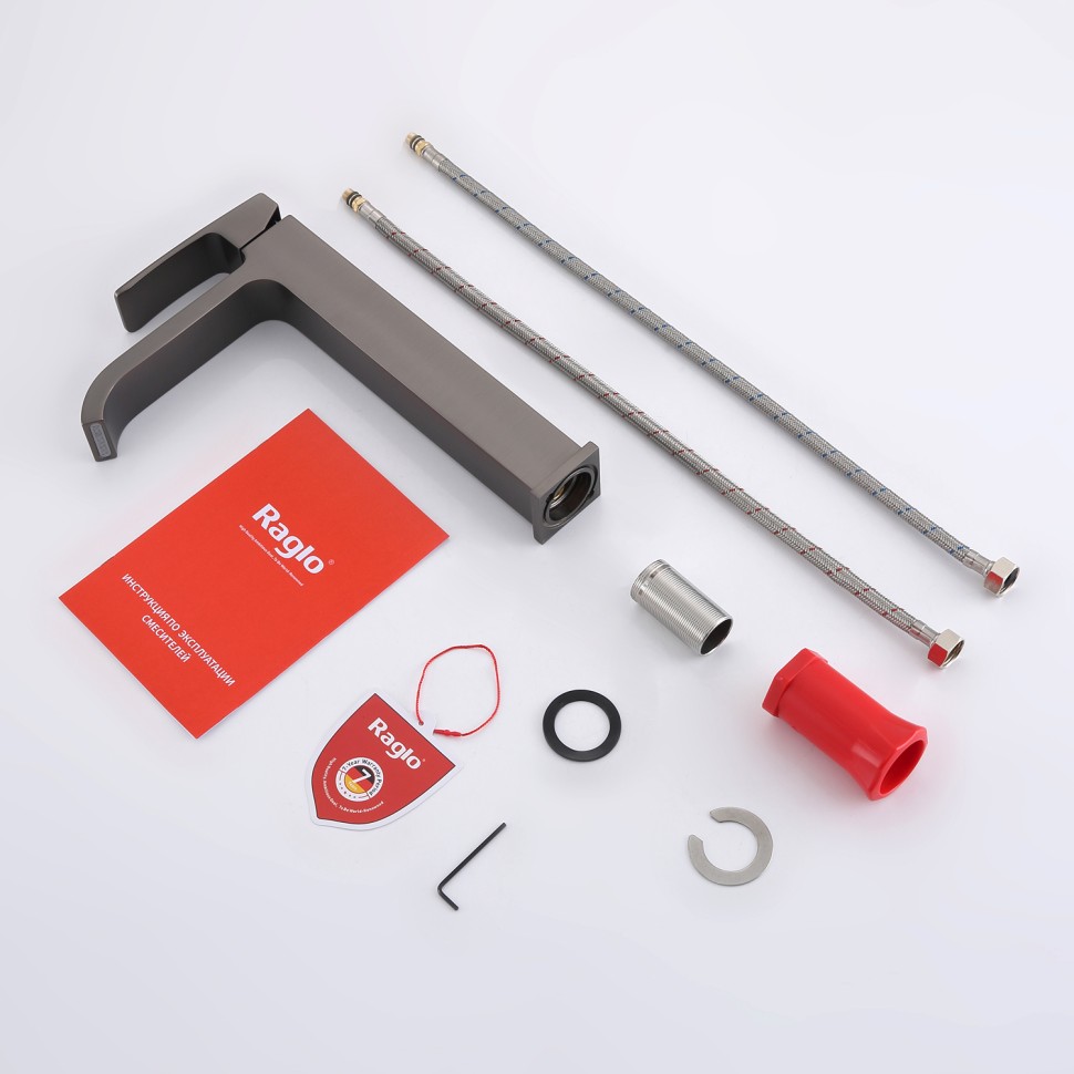 Смеситель Raglo высокий для умывальника, графит