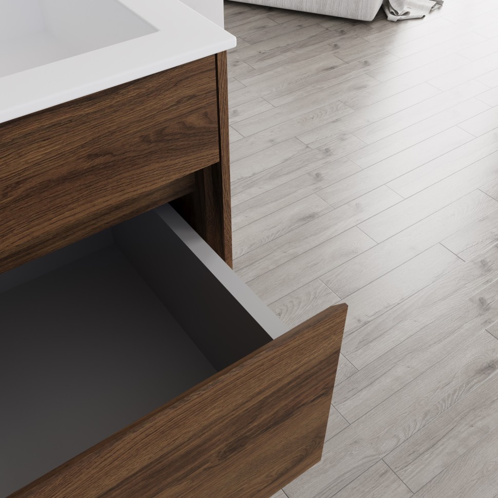 База под раковину Vincea  Chiara 600 подвесная, 1 выкатной ящик soft-close, C.Oak