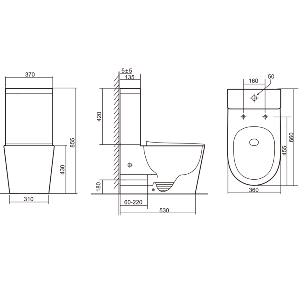 Унитаз-компакт IBERICA BLANCA BURGOS MAXI Tornado белый (IB.BRM.124.1B1)