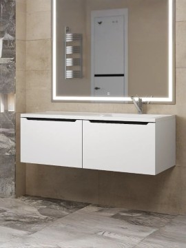 Тумба под раковину Uperwood Tanos 120 см, правая, белая/графит