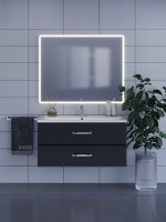 Зеркало для ванной с подсветкой Uperwood Foster 100х80 см, прямоугольное, сенсор/антизапотевание