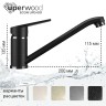 Смеситель для кухни низкий Uperwood ECON UPD-001-04, черныйатовый