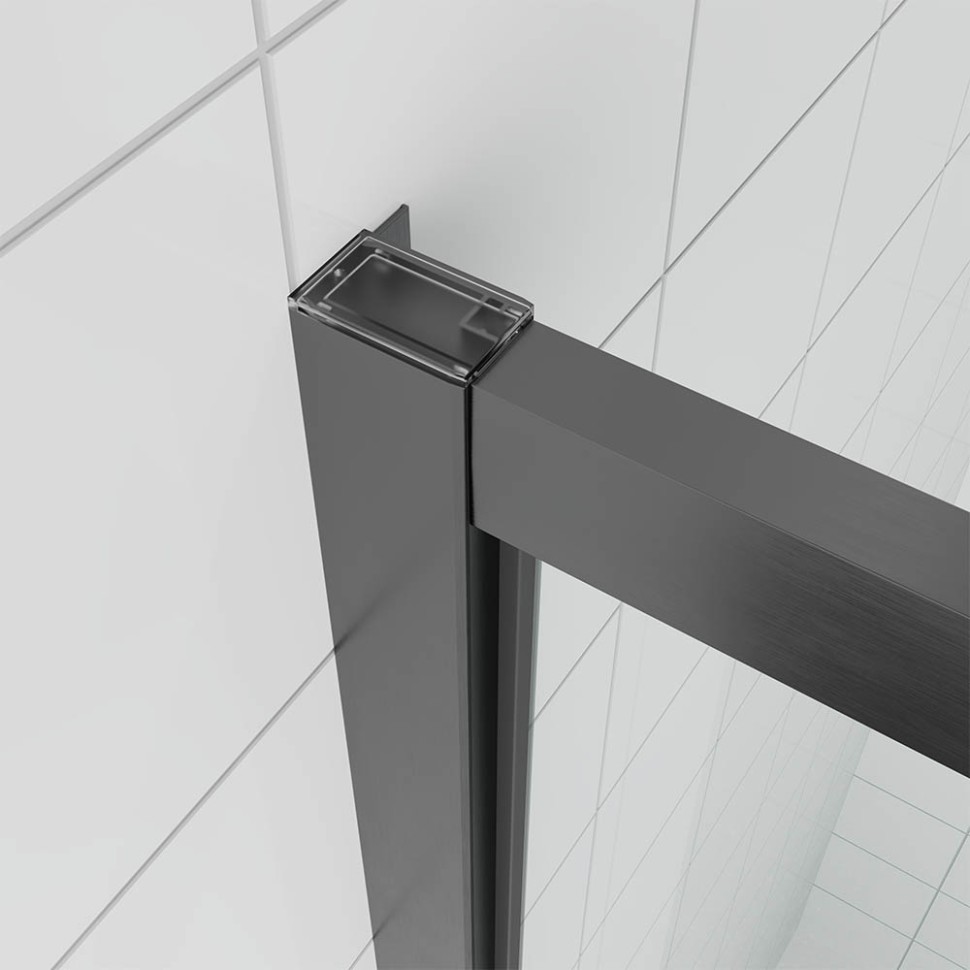 Душевая дверь Veconi Ottimo P20 GR, 1200x1900, графит брашинг, стекло прозрачное
