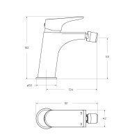 Смеситель для биде без донного клапана BelBagno MARINO-BD-CRM-W0