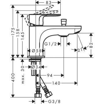 Смеситель для ванны Hansgrohe Rebris S 72436000 хром
