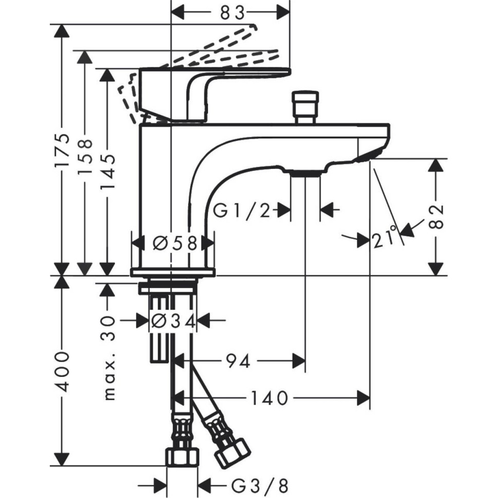 Смеситель для ванны Hansgrohe Rebris S 72436000 хром
