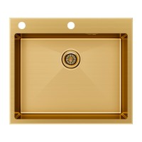 Мойка нерж. сталь KRONER-EDGE 59, PM775951-BG, брашированное золото, 590х510мм, Paulmark