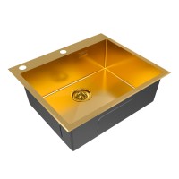 Мойка нерж. сталь KRONER-EDGE 59, PM775951-BG, брашированное золото, 590х510мм, Paulmark