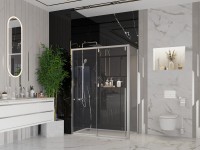 Душевое ограждение Ambassador Intense 110021105IX-90IX (160х90х200) прямоугольник,хром,стекло прозрачное,раздвижная,2 места