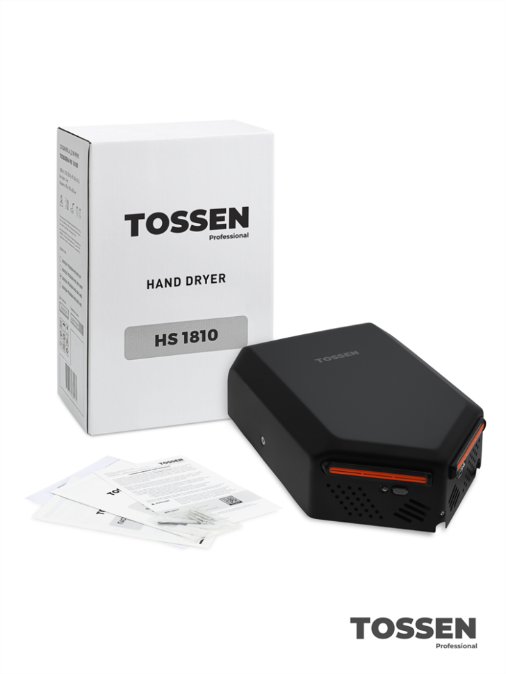 TOSSEN HS 1810 MB - высокоскоростная сушилка для рук (коллекция «Матовый чёрный»)