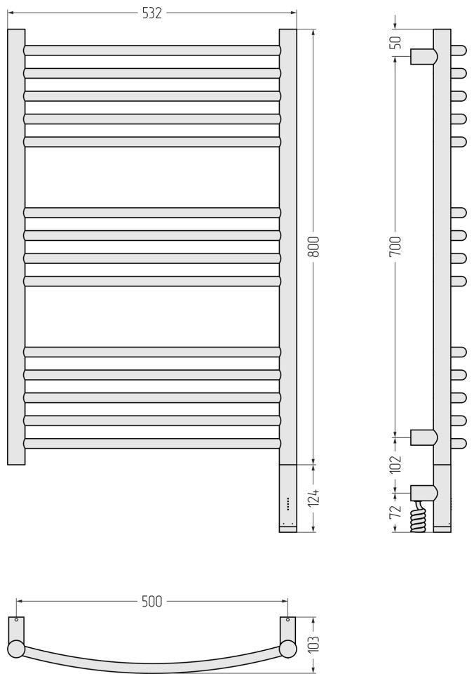 Богема 3.1 выгнутая 800х500 МЭМ правый