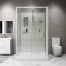 Душевая кабина Niagara Standart ST100/80/15Q/BK (100х80х200) прямоугольник,поддон 15см,распашная,проф.белый,без крыши,3 места