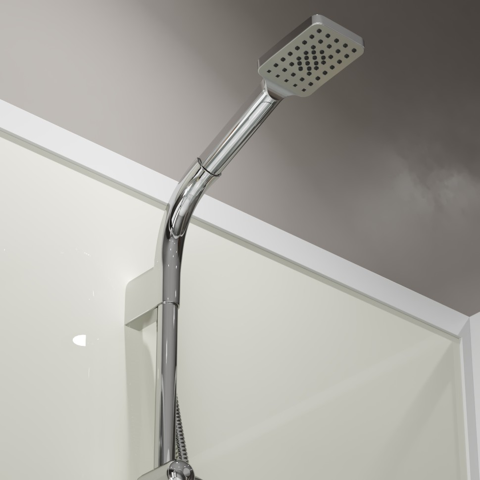Душевая кабина Niagara Standart ST100/80/15Q/BK (100х80х200) прямоугольник,поддон 15см,распашная,проф.белый,без крыши,3 места