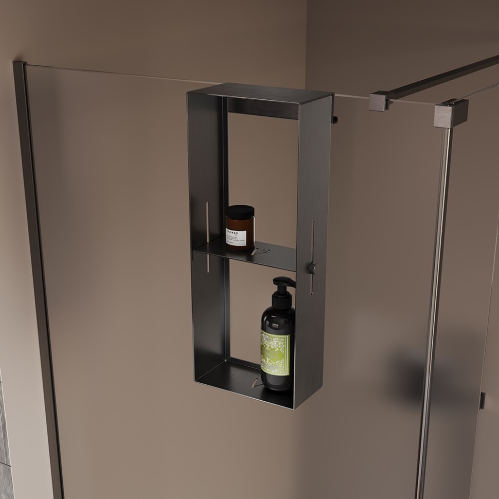 Полка для душевого ограждения Grange, 508x102x204, графит брашинг