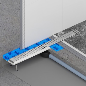 Душевой лоток TIMO Drain System 700 с вставкой "lines", Хром