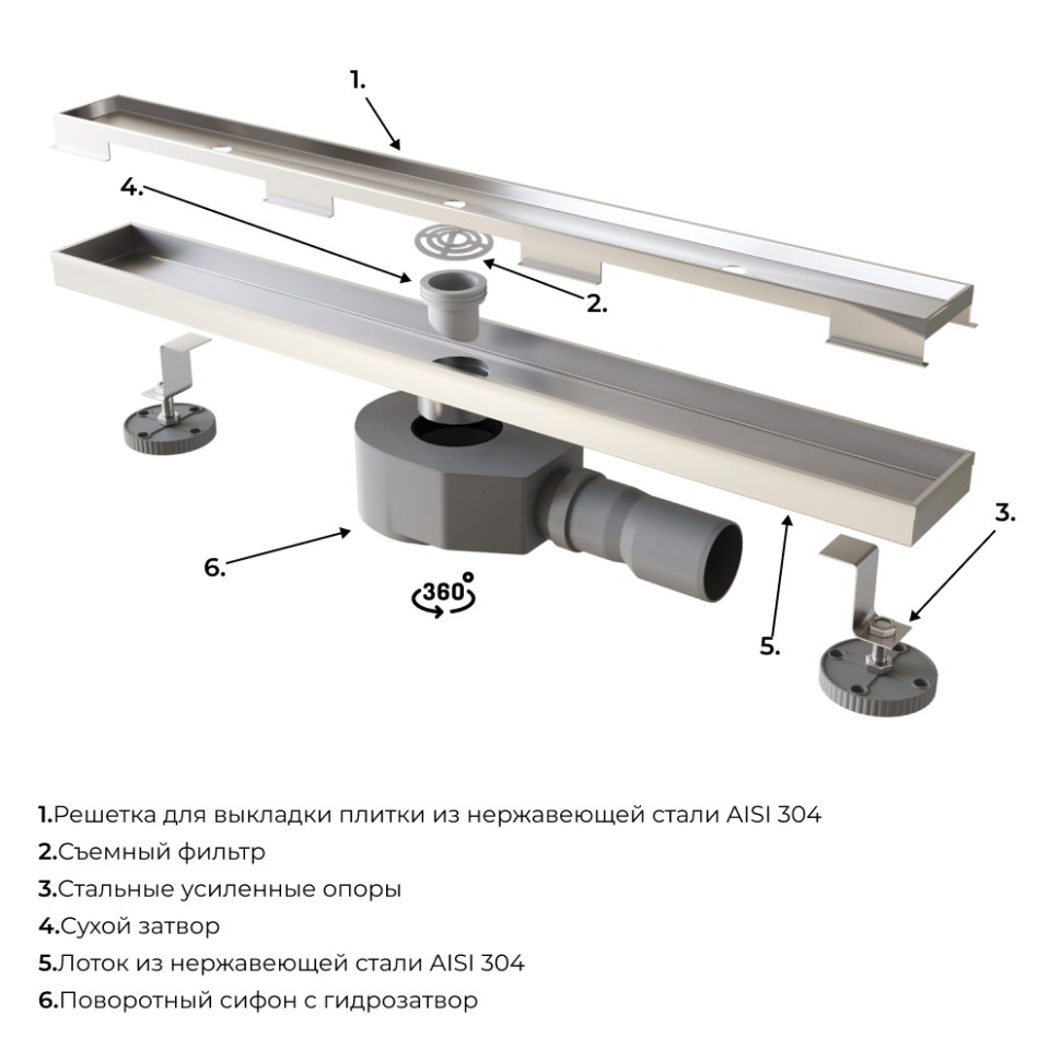 Душевой трап RGW SDR-08 (600)