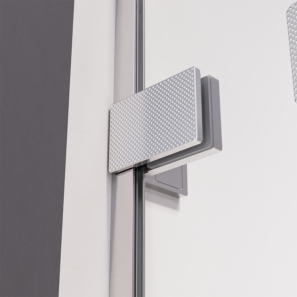 Боковая панель Veconi Premium Alassio SP CH, 900x2000, хром, стекло прозрачное осветленное