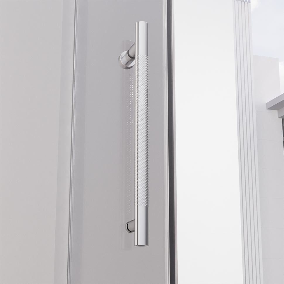 Боковая панель Veconi Premium Alassio SP CH, 900x2000, хром, стекло прозрачное осветленное