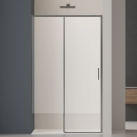 Душевая дверь Софт 2 (Soft 2) VDS-3SO2140CLGM, 1400, вороненая сталь, стекло прозрачное