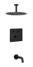 Душевая система скрытого монтажа для душа MILLEAU Tissage TERMO 2SBIT/324.2-GB на 2 потока (комплект с монтажным блоком), Черный глянец