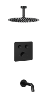 Душевая система скрытого монтажа для душа MILLEAU Tissage TERMO 2SBIT/324.2-GB на 2 потока (комплект с монтажным блоком), Черный глянец