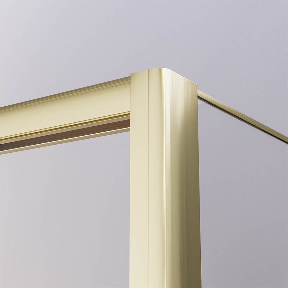 Душевой угол раздвижной Veconi Premium Ptato 300 SP G-L, 1300х900x2000, золото брашированный, стекло прозрачное