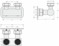 Модуль угловой EU50 (2 х НГ G 3/4" / 2 х НГ G 3/4")