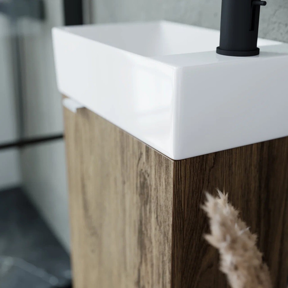 Тумба подвесная SANCOS Mini 355х205х500, с распашной дверцей, внутри 1 полка, дуб чарльстон , арт.MN35ECHR