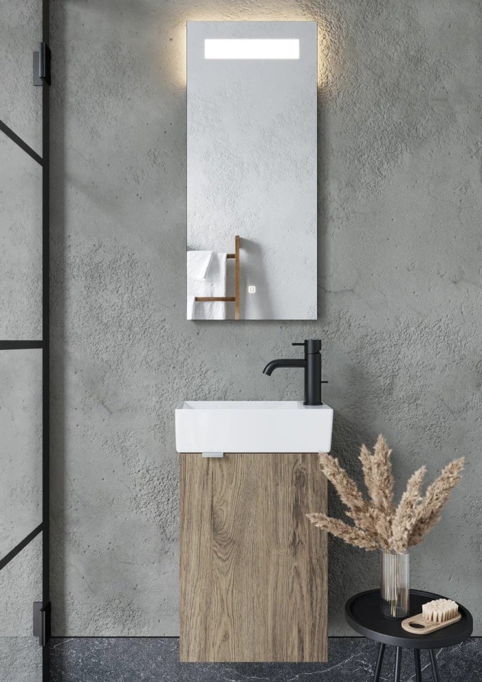 Тумба подвесная SANCOS Mini 355х205х500, с распашной дверцей, внутри 1 полка, дуб чарльстон , арт.MN35ECHR