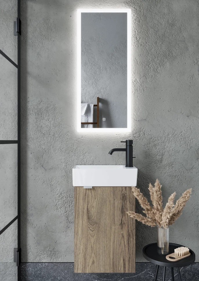 Тумба подвесная SANCOS Mini 355х205х500, с распашной дверцей, внутри 1 полка, дуб чарльстон , арт.MN35ECHR