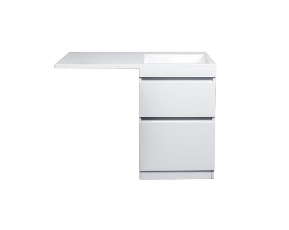 Тумба напольная STYLELINE "Даллас 115", Люкс белая, PLUS с раковиной Даллас 1150*480 левый