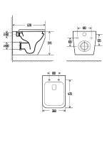AQM2009 Унитаз подвесной с сиденьем SoftClose, технология смыва Rimless, скрытый крепеж. 525х360х370