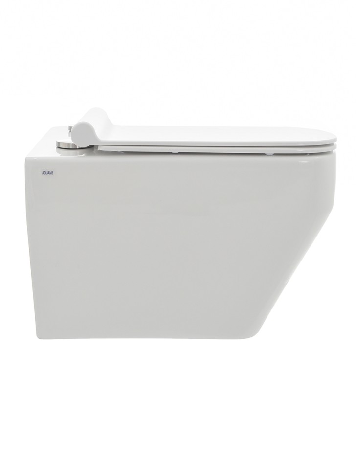 AQM2009 Унитаз подвесной с сиденьем SoftClose, технология смыва Rimless, скрытый крепеж. 525х360х370
